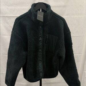 Fabletics Dark Green Teddy Jacket